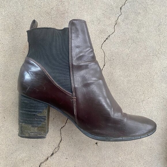 H&M Brown Leather Heeled Ankle Booties - Picture 10 of 13